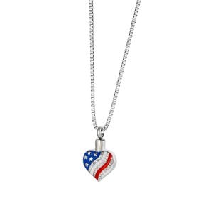 American Flag Cremation Urn Pendant