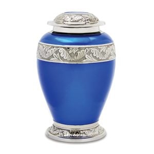 Berkshire Silver Blue Adult Cremation Urn