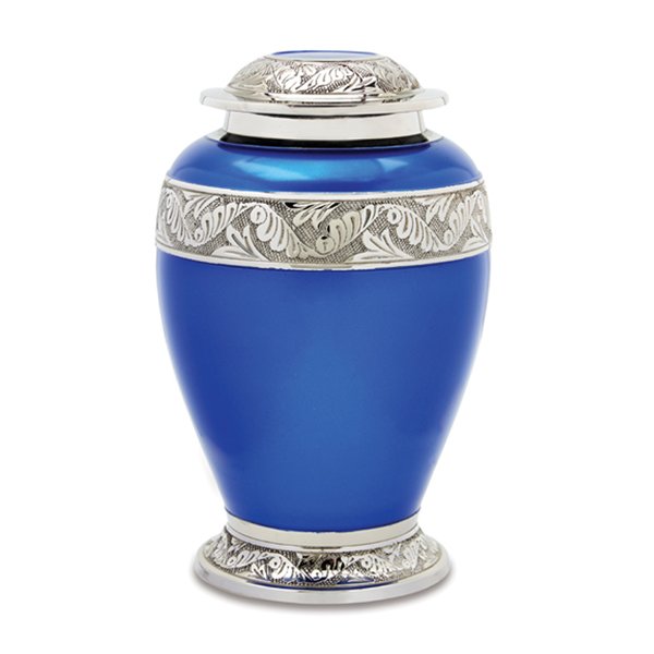Berkshire Silver Blue Adult Cremation Urn