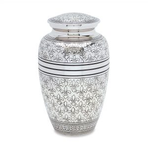 Silver Fleur De Lis Adult Urn