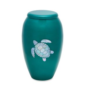 Aquamarine Sea Turtle Adult Urn
