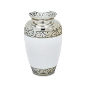 Grecian White Adult Urn