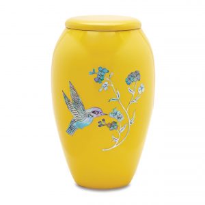 Yellow Hummingbird Adult Urn