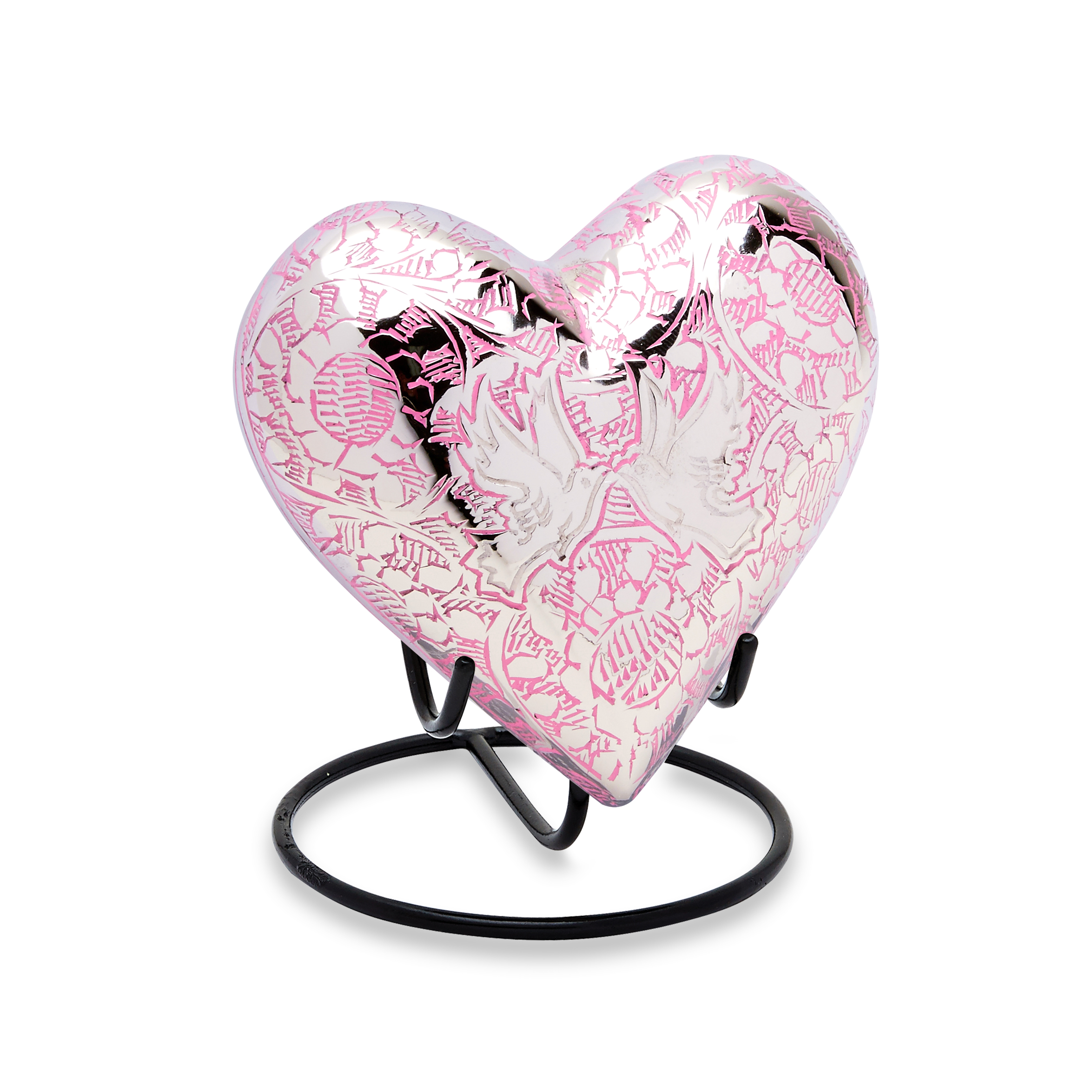 Pink Loving Doves Keepsake Heart