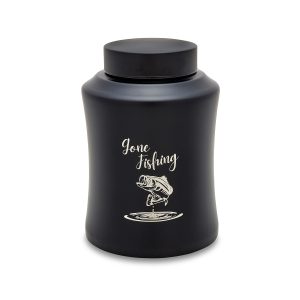 Black "Gone Fishing" insulated bottle